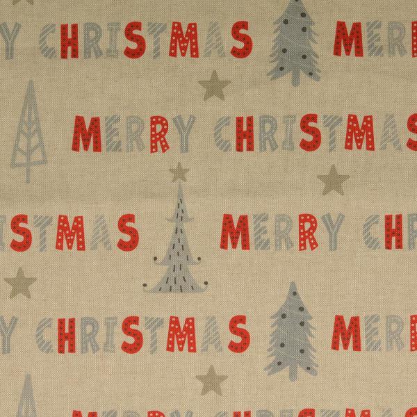 Dekodruck Merry Christmas Schrift auf Natur
